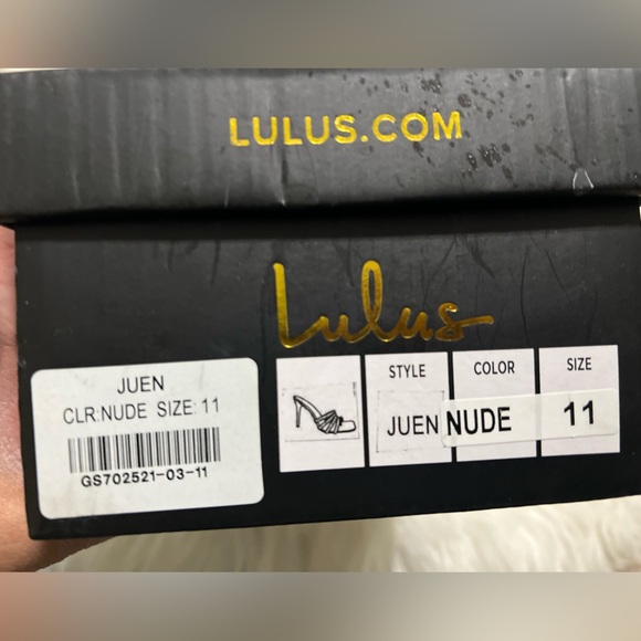 NIB Lulus Juen Light Nude Satin Rhinestone High Heel Slide Sandal -Size 11 - Picture 10 of 10